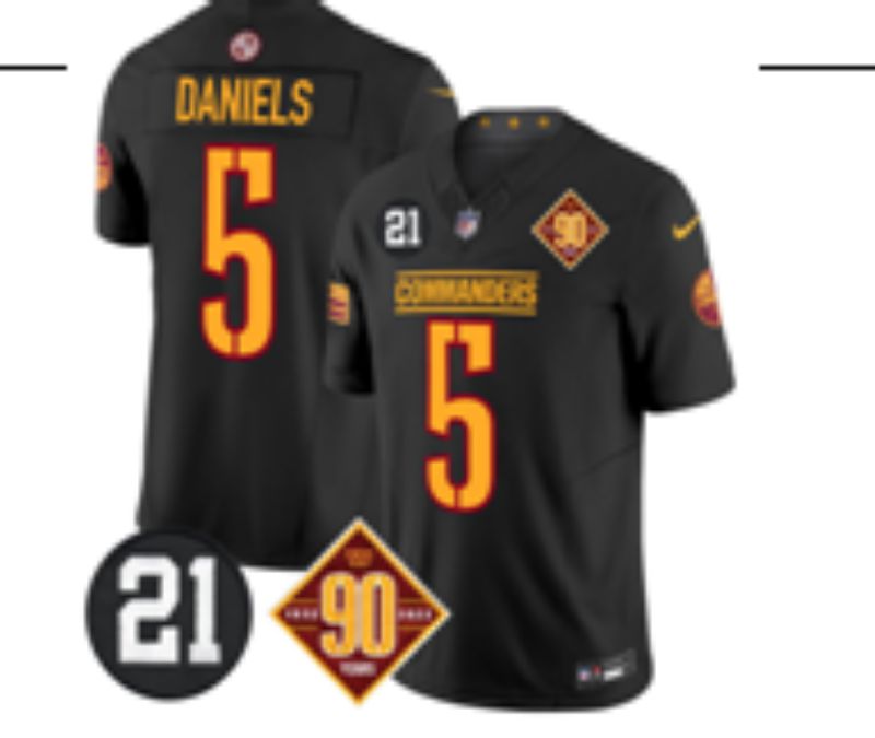 Men 2025 Washington Redskins #5 Daniels black Third Generation Nike Limited NFL Jersey style 01->chicago bulls->NBA Jersey